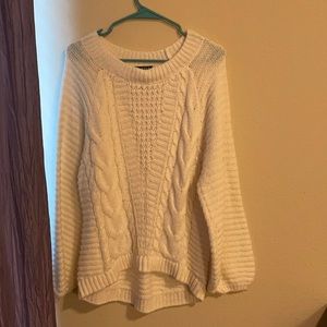 Oversized White Knit Sweater!